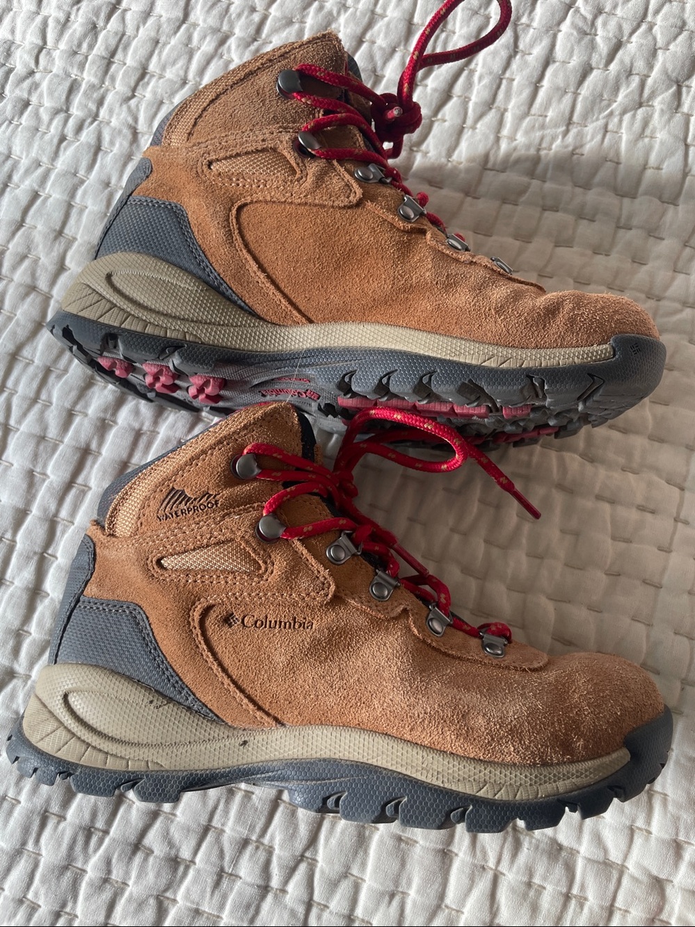 Columbia Newton Ridge Hiking Boots Womens 7.5 Brown Waterproof Suede Trail Shoes - Picture 3 of 6